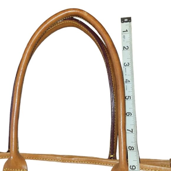 Dooney and Bourke Medium Canvas Leather Monogram Tote Purse Sand - Picture 10 of 15